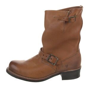 Frye Brown Leather Combat Boots